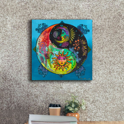 «Yin Yang Sun and Moon» par Dean Russo - peinture sur toile tendue