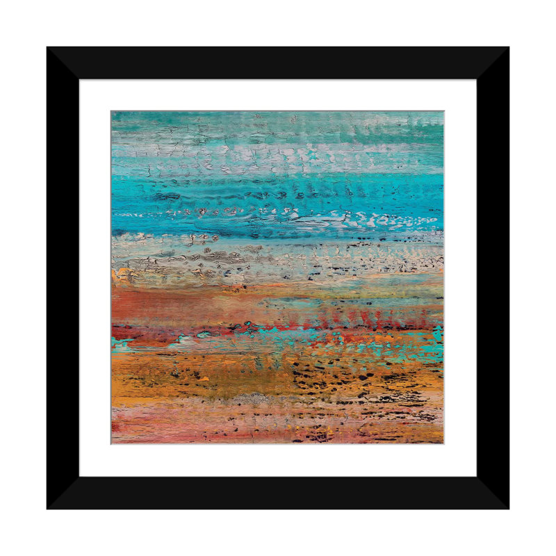 «Coastal II», reproduction sur toile, H 16 po x l 16 po x P 1 po, Papier d'art encadré noir, Blanc