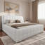 Upholstered Platform Bed With Upholstered Headboard And Metal Legs-533173374-533173372