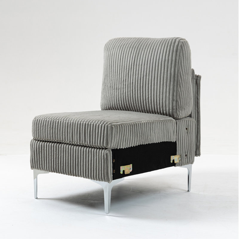 Fauteuil d'appoint sans accoudoirs pour l'intérieur, Gris