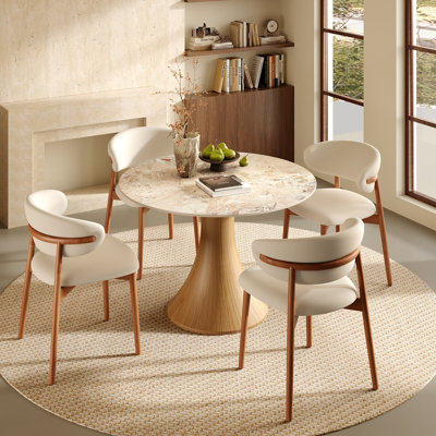 Ensemble de salle à manger 5 pièces avec 4 chaises rembourrées pour petits appartements, coins repas et petites salles à manger