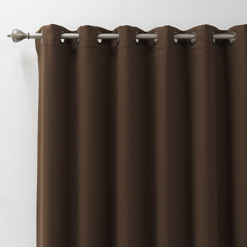 Chocolate Thermal Blackout Curtain – 1 Grommet Panel, Wide Width, 100" W x 100" L, Chocolate