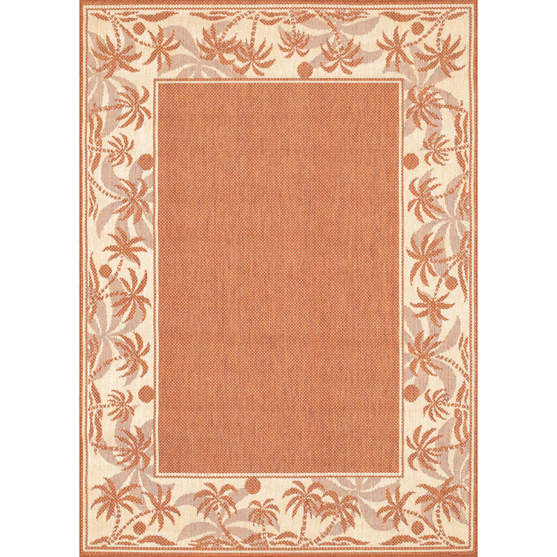 Tapis intérieur / extérieur floral Wegener, Rectangle 5 pi 10 po x 9 pi 2 po
