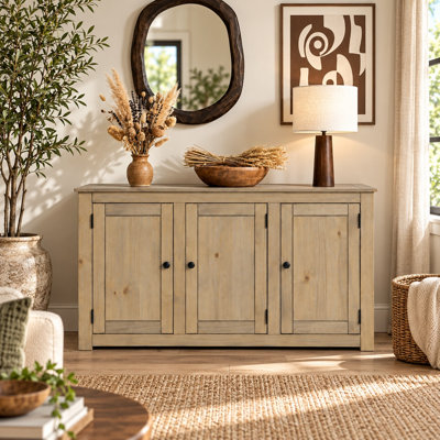 134 cm W Pine Solid Wood Sideboard