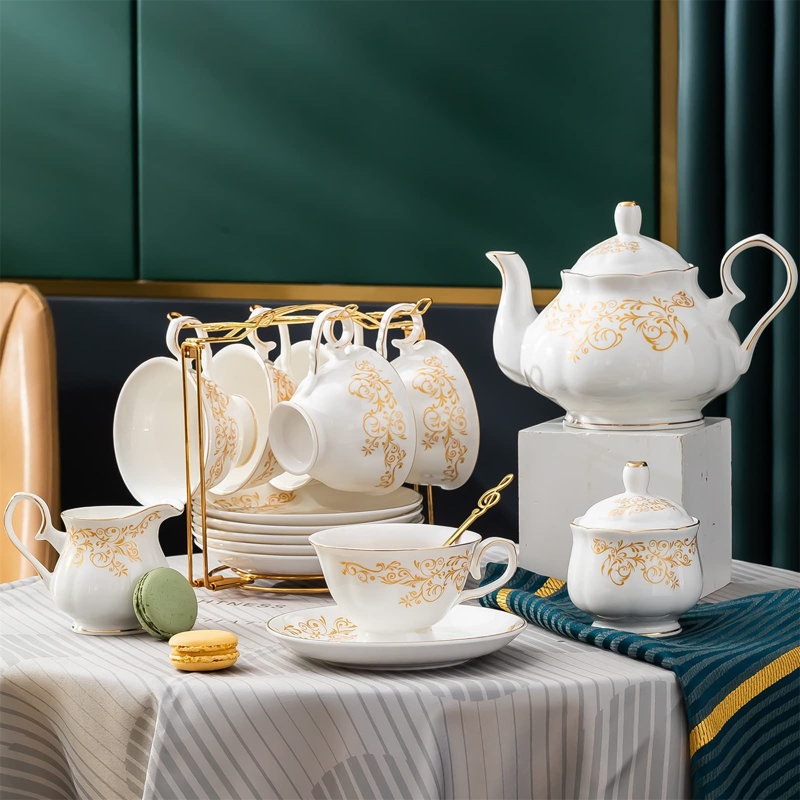 DNGJU 30oz. Floral Teapot Set