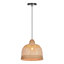 Luminaire suspendu 1 lumière dôme en bambou-932471382