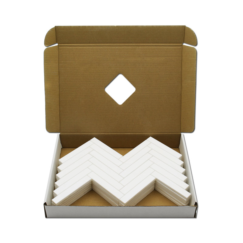 1" x 6" Marble Chevron Mosaic Wall & Floor Tile