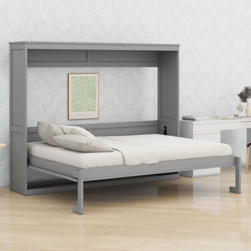 Sturdy Practical Murphy Bed, Gray, Full