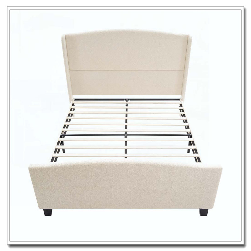 Structure de lit avec tête de lit tapissier à dossier haut 49,21 po, Très grand lit