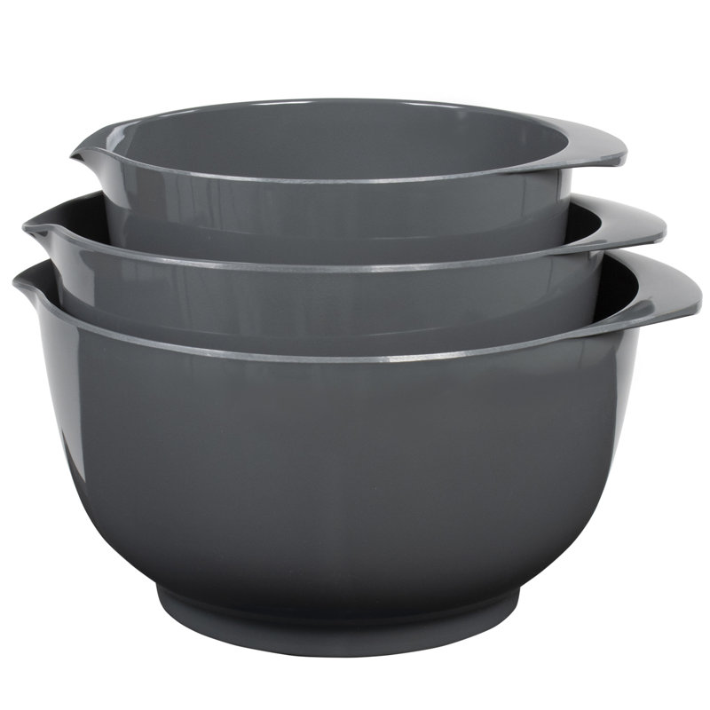 Ensemble de bols à mélanger en mélamine 3 pièces Hollen, Gris, Petit