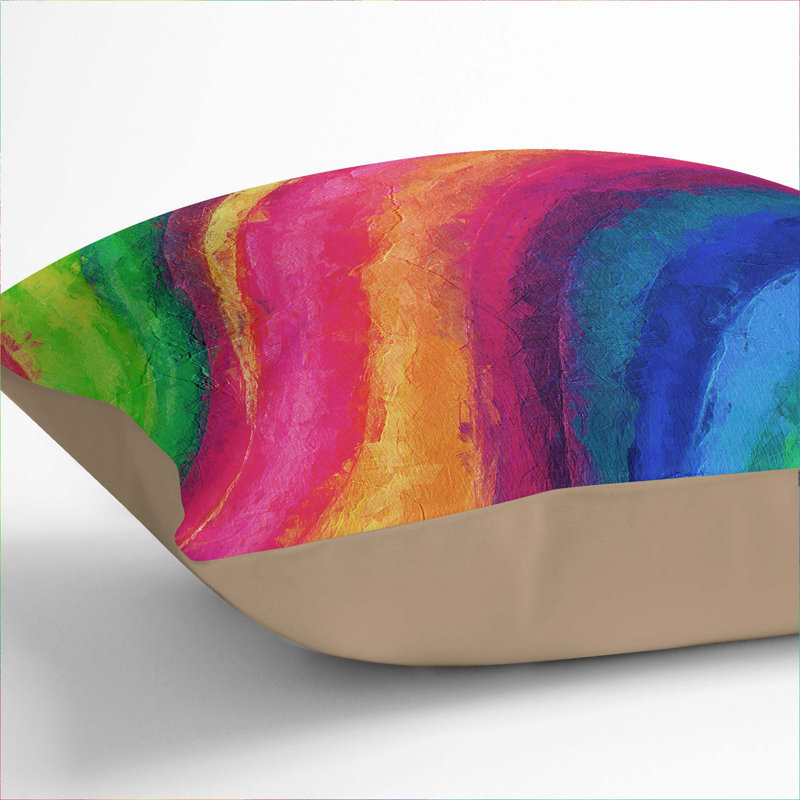 Abstract Square Throw Cushion, 55cm H x 55cm W x 20cm D, Stone
