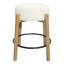 Ensemble de table de comptoir 36 po avec 4 tabourets de comptoir Natalia en tissu ivoire Jaden