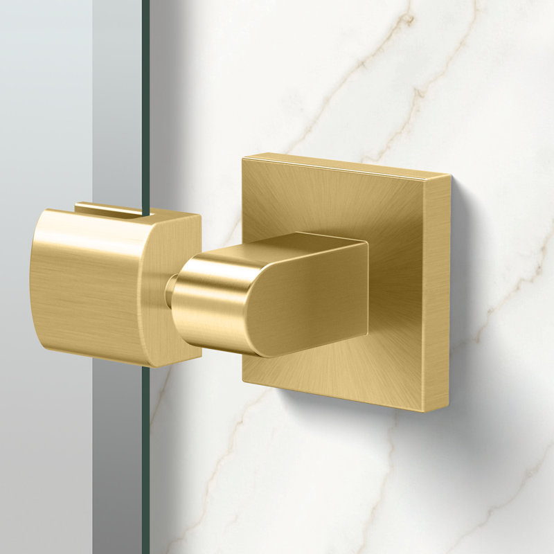 Elevate Modern Rectangle Beveled Frameless Wall Mirror | Bathroom Vanity Pivot Mirror, 31.5" H x 23.5" W, Brushed Brass