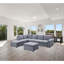 Marley 120" Light Grey Linen 7 Seat Reversible Modular Sectional Sofa With Ottoman