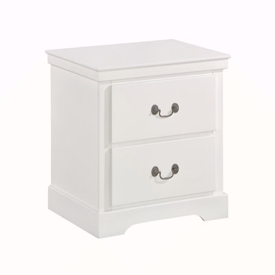 1Pc Classic Traditional 2 Drawers Nightstand Finish Bedroom Furniture Wooden Bedside Table Cabinet