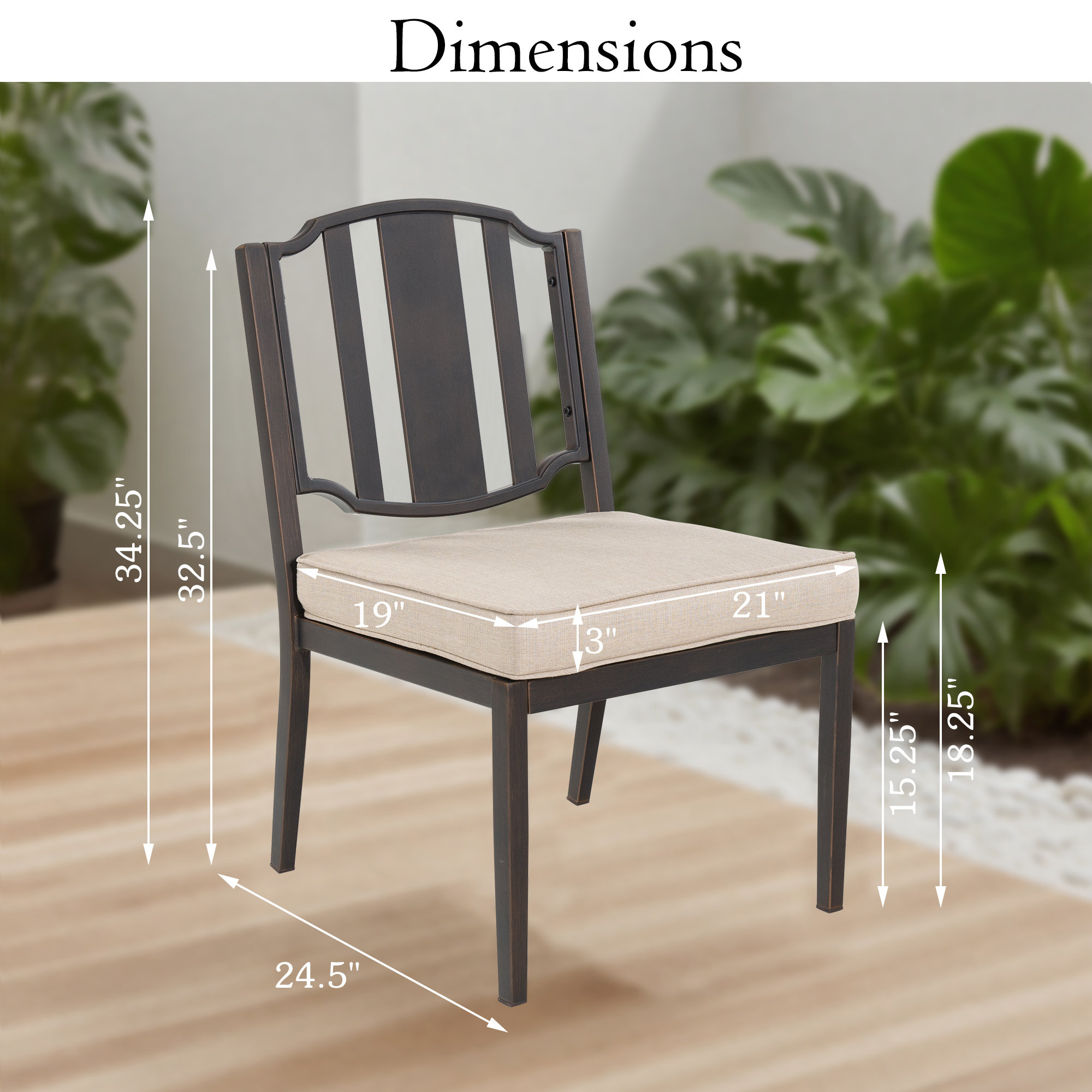 Patio Aluminum Dining Chairs With Sunbrella® Cushions