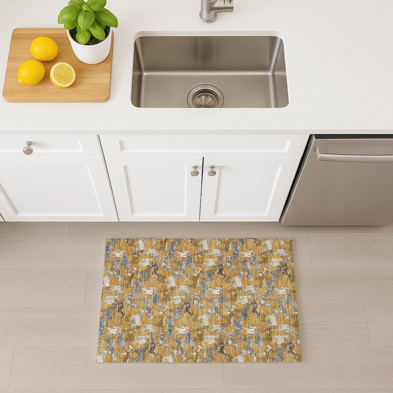 Tapis intérieur / extérieur lavable à la machine Chantille ACN2520, Gold, Rectangle 1 pi 8 po x 2 pi 6 po