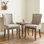 Chic Mid-Century Dining Chair Set(Set Of 2) - High Back Support, Solid Wood Frame, Bronze Accents