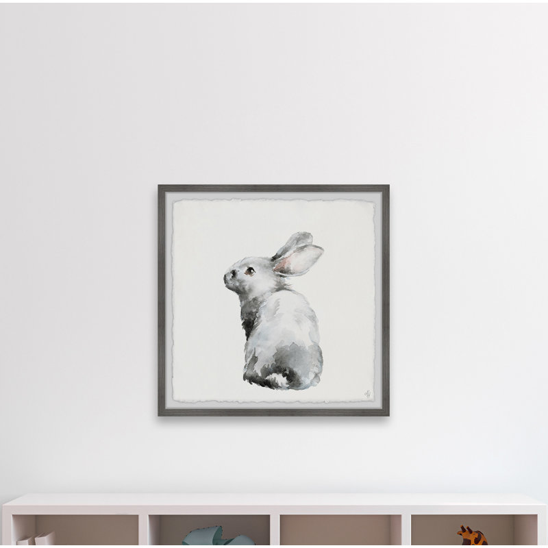 Morehouse Furry Bunny Framed Print, 18" H x 18" W x 1.5" D