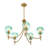 Aurora 5 - Light Dimmable Gradient Green Clear Glass Globe Chandelier