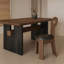 Table de salle à manger rétro et élégante en bois massif-1169236277