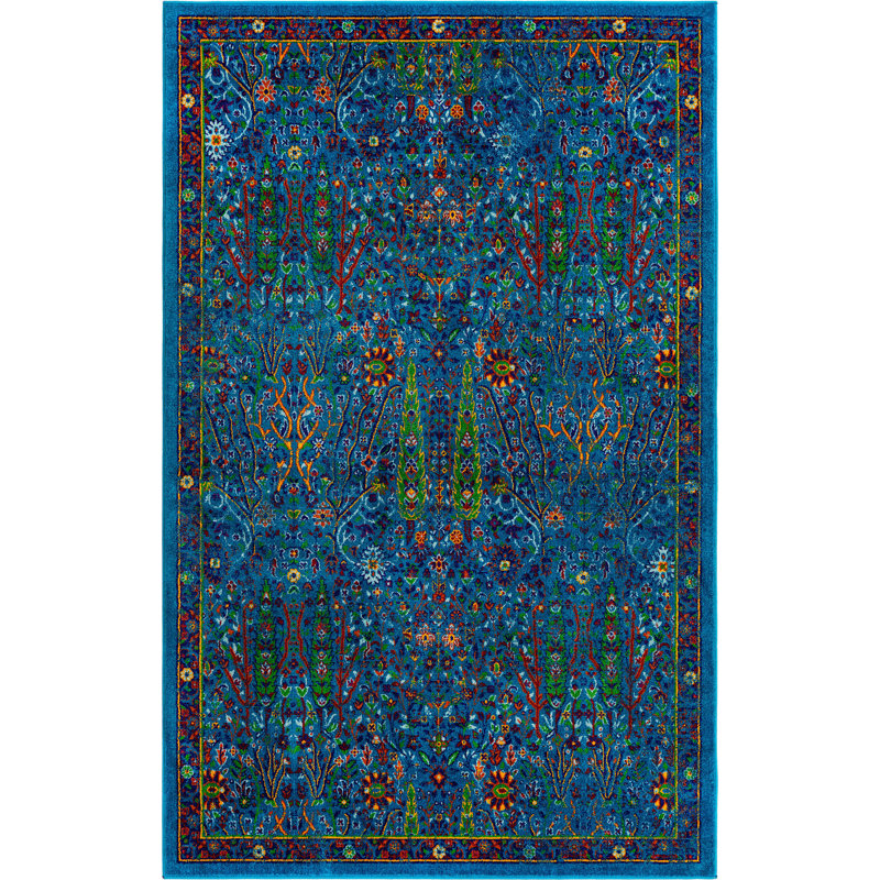 Floral Indoor Rug, Rectangle 5'3" x 8'