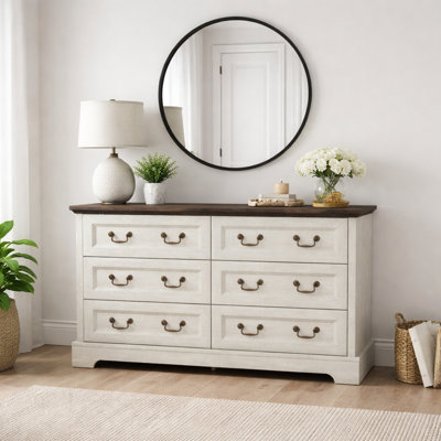 Commode de rangement à 6 tiroirs Rustic