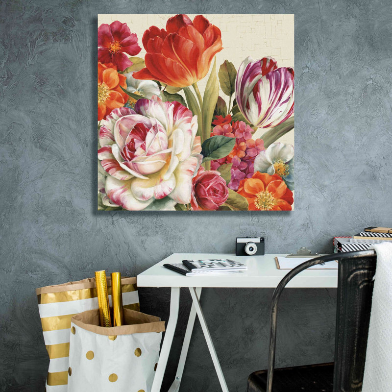«Garden View Tossed» par Lisa Audit, art mural sur toile, H 26 po x l 26 po x P 1,5 po