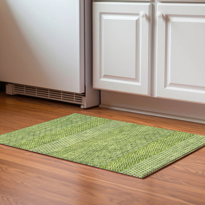 Premium Machine Washable Prisco Lime Rug