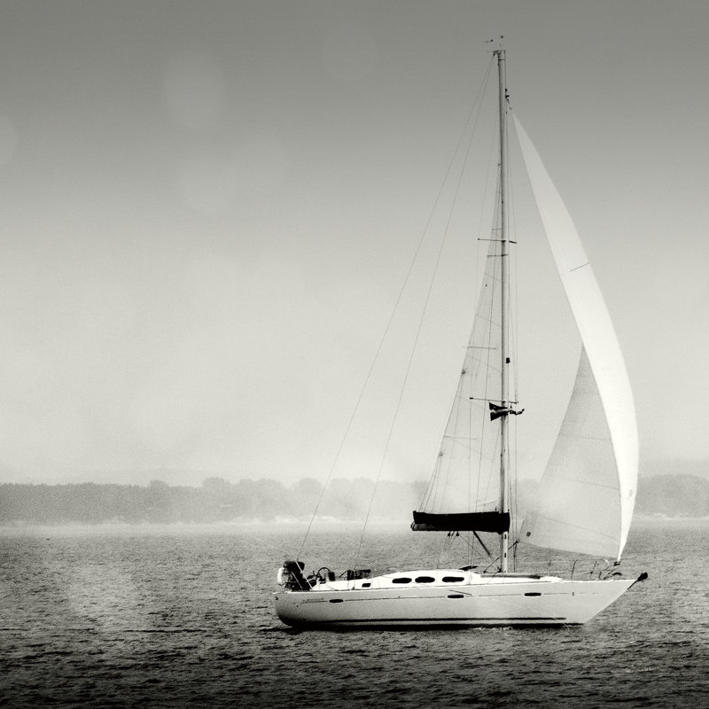 Lake Sail Square I, H 12 po x l 12 po, Non, Cadre simple argenté