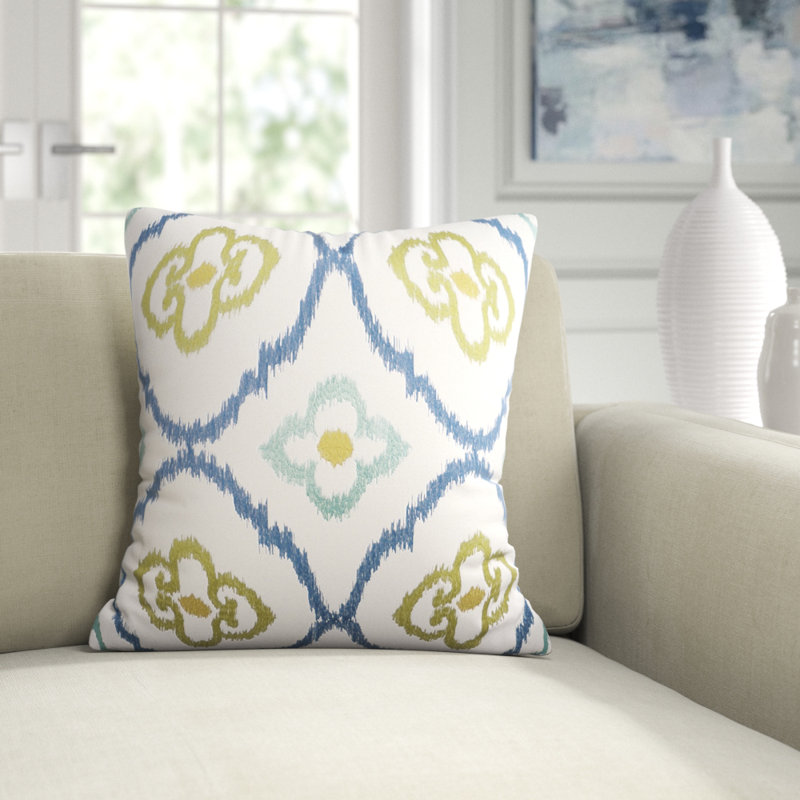 Azul Square Pillow Cover & Insert, Down, 22" x 22", Blue