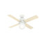 44" Hepburn 4 - Blade Standard Ceiling Fan with Wall Control and Light Kit Included-43587422