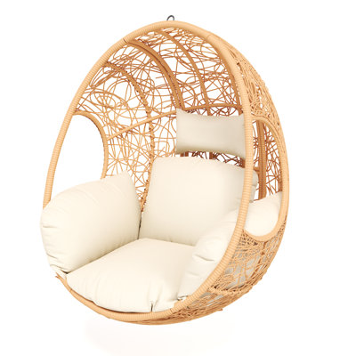Outdoor/Indoor Wicker Tear Drop Hanging Chair (Stand Not Included),Beige