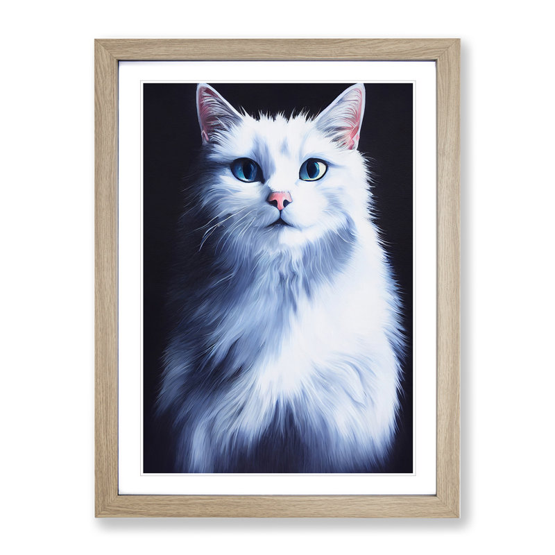 Kitty Cat - Wall Art, 34cm H x 25cm W x 2cm D, Oak