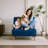 73" Velvet Modern Convertible Accent Chair with a Pillow, Floor Sofa Bed-1051258156