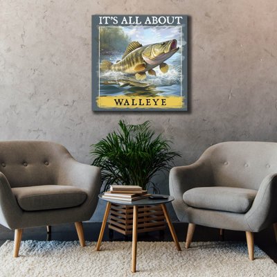  'Walleye ' by Jim Baldwin Canvas Wall Art, 37" x 37"