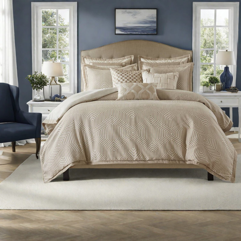 Ensemble de literie de luxe pour très grand lit 9 pièces en jacquard de polyester pour maison moderne