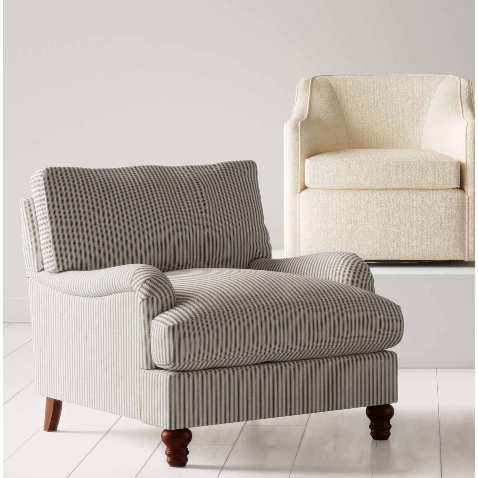 Walters Upholstered Armchair, Bayou Midnight Canvas