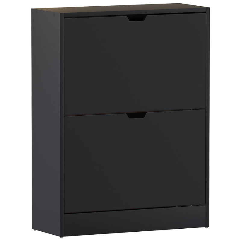 12 Pair Shoe Storage Cabinet, Black