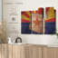«State Map Over Arizona Flag», 3 pièces sur toile-98562206