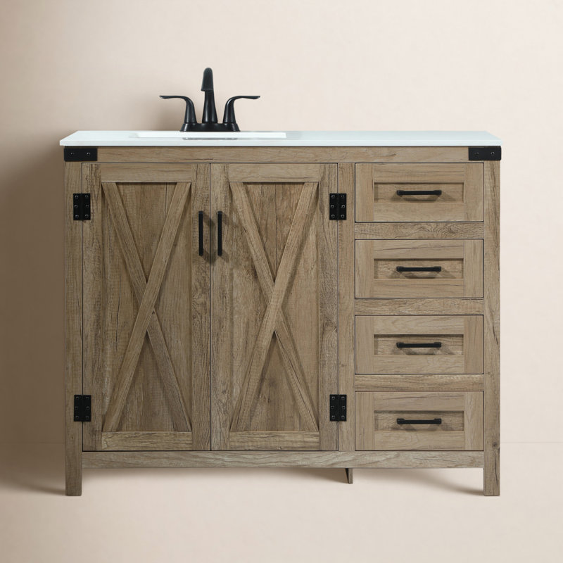 Ensemble de meuble-lavabo simple 42 po Grant, Chêne naturel