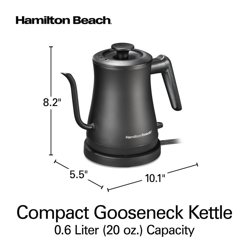Bouilloire à col-de-cygne compacte Hamilton Beach, 0,6 litre / 20 oz capacité, 41046