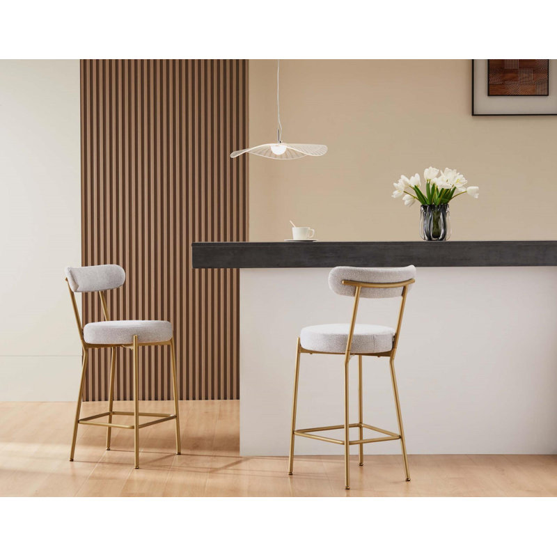 Tabouret d'appoint en métal Bainton, Blanc