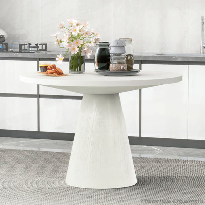 Retro Round Dining Table Minimalist Elegant Table for Living Room, Dining Room