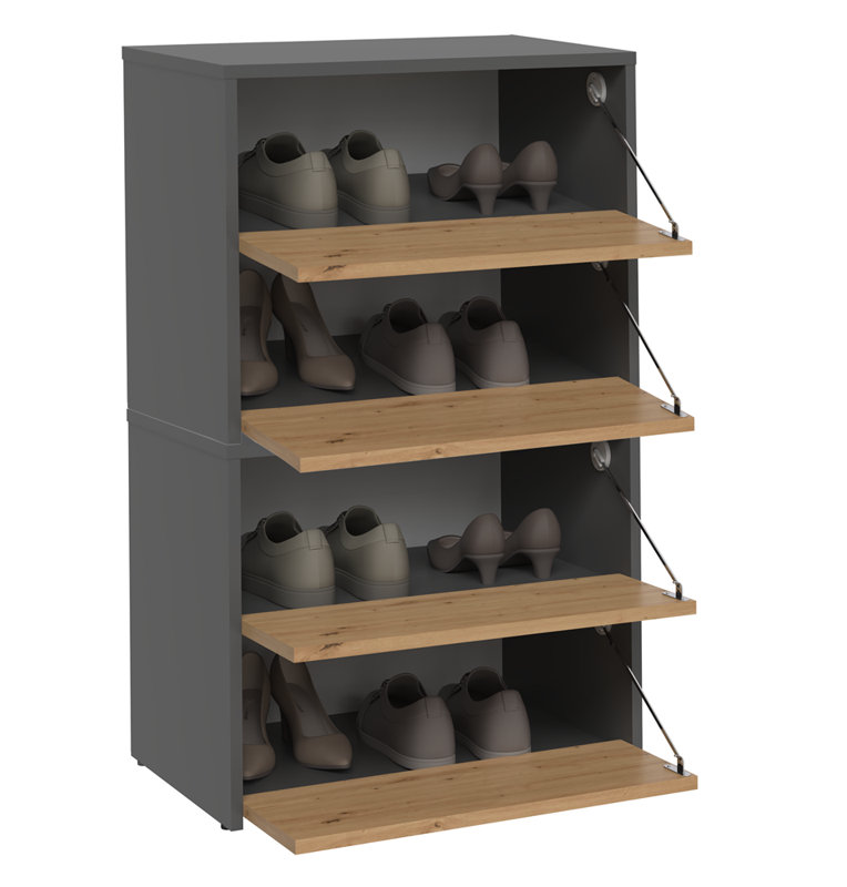 Sidwel 10 Pair Shoe Storage Cabinet, Grey