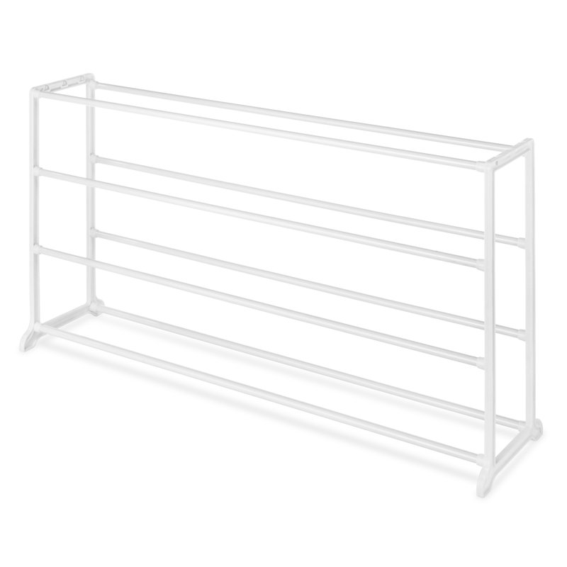 Whitmor White 4-Tier 20 Pair Resin Shoe Rack
