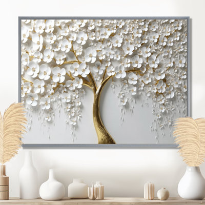 «White Orchid Tree Garden Of Branches III», reproduction d'art sur toile florale (sans texture)