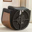 Fauteuil demi-tonneau pivotant en similicuir Delwood-1251969350