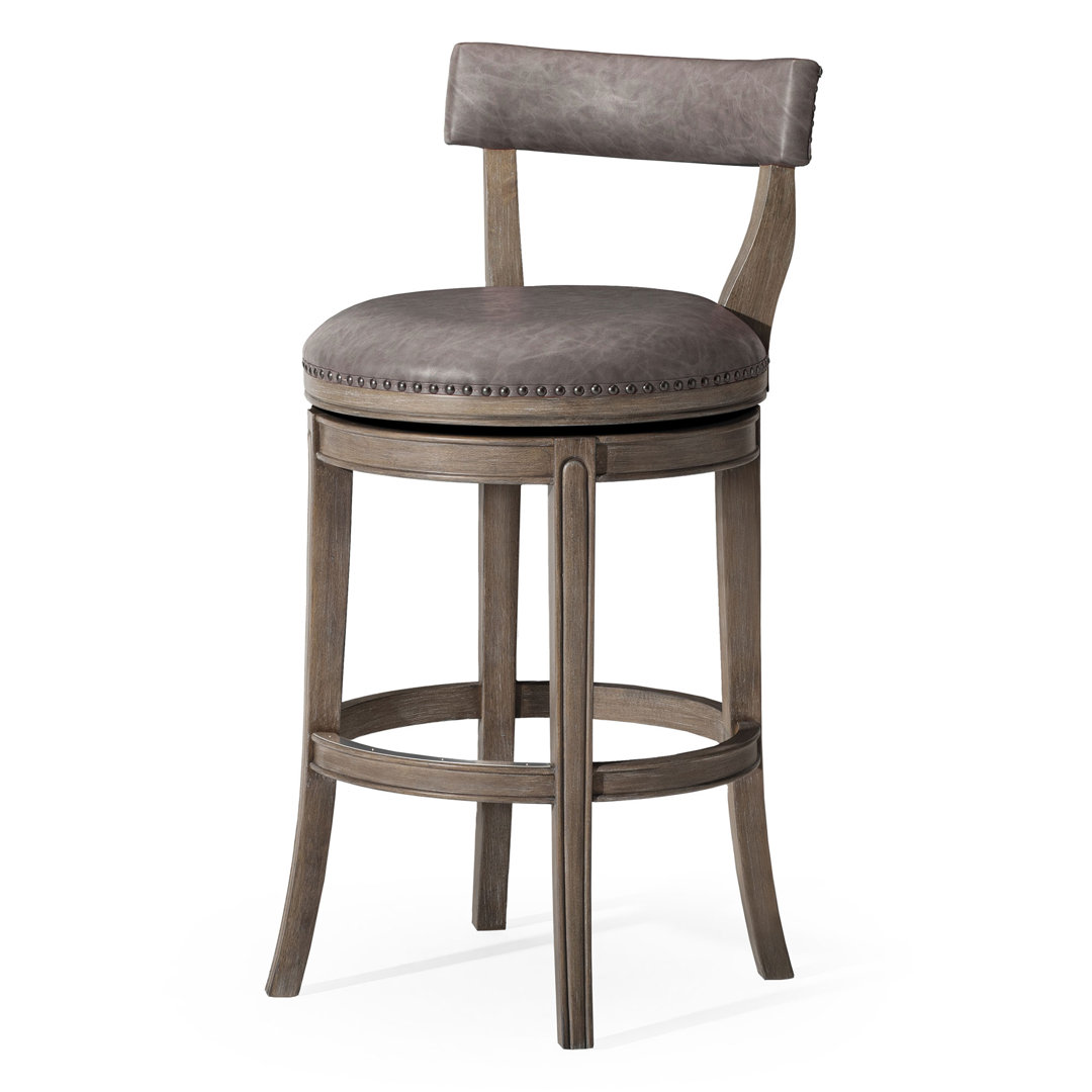 Maven Lane Alexander Stool with Faux Leather Upholstery Maven Lane Seat 