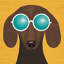 «Beach Bums Series: Dachshund I», impression sur toile-20829266-73086501-73086496